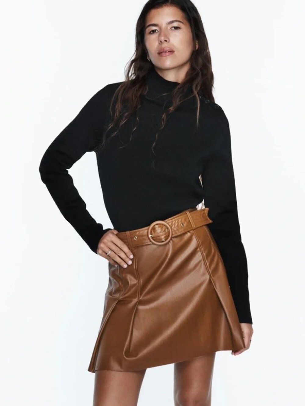 Zara Faux Leather Mini Skirt NWT XL